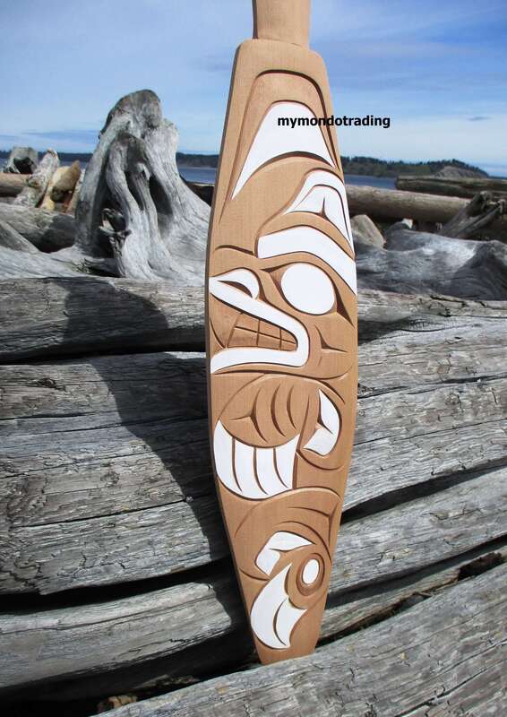 Ceremonial cedar Spirit Bear Paddle by Bear (Doug) Horne