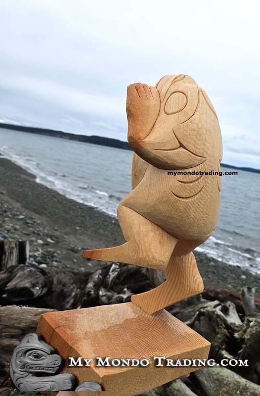 Big, chubby, happy, dancing Frog by Bear (Doug) Horne, Tsawout Nation 