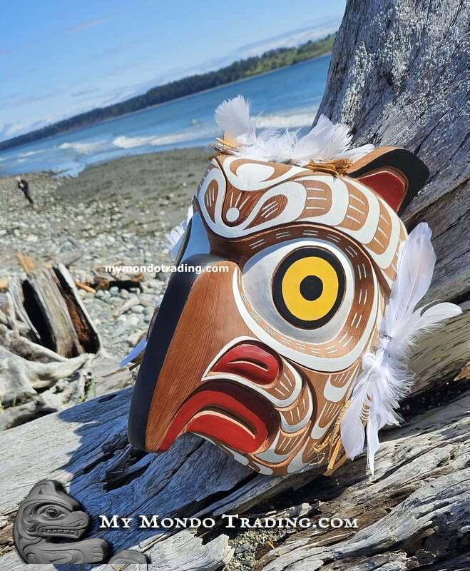 Mesmerizing Owl Mask, authentic, direct from artist Bill Henderson, Wei Wai Kum Nation