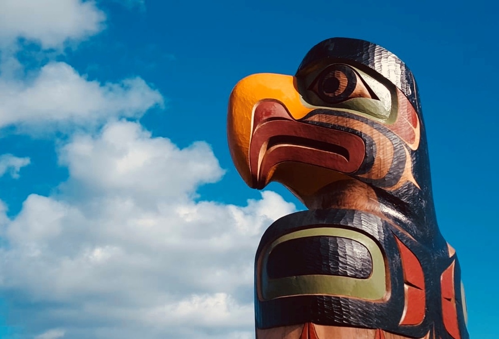 Totem Poles, contemporary and traditional