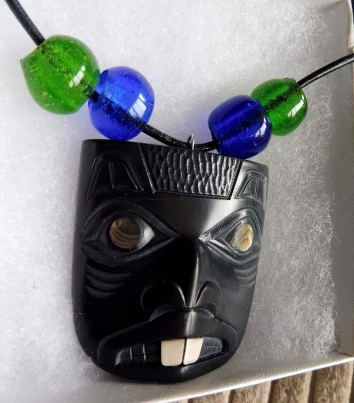 Argillite Pendant, Beaver, by Glen Pollard, Haida Nation with Russian ...