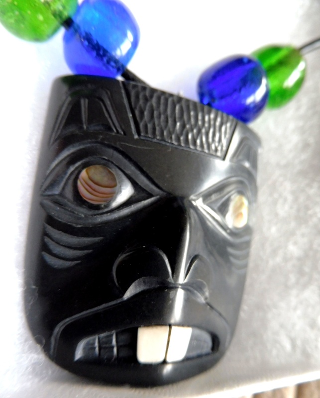 Argillite Pendant, Beaver, by Glen Pollard, Haida Nation with Russian ...