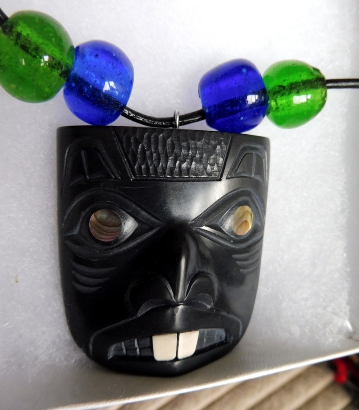Argillite Pendant, Beaver, by Glen Pollard, Haida Nation with Russian ...