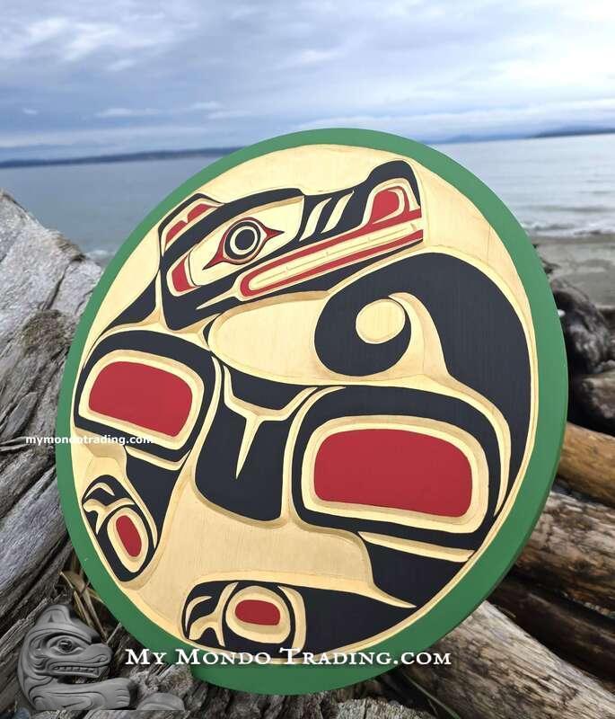 Yellow cedar Wolf, hand carved by Hereditary Chief Peter W. Smith 