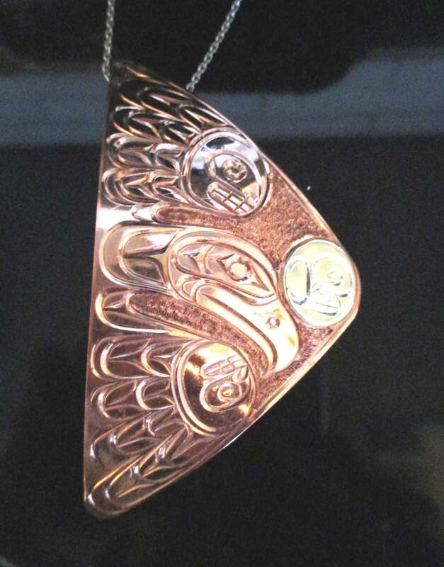 Large silver on copper triangle Eagle pendant by Paddy Seaweed