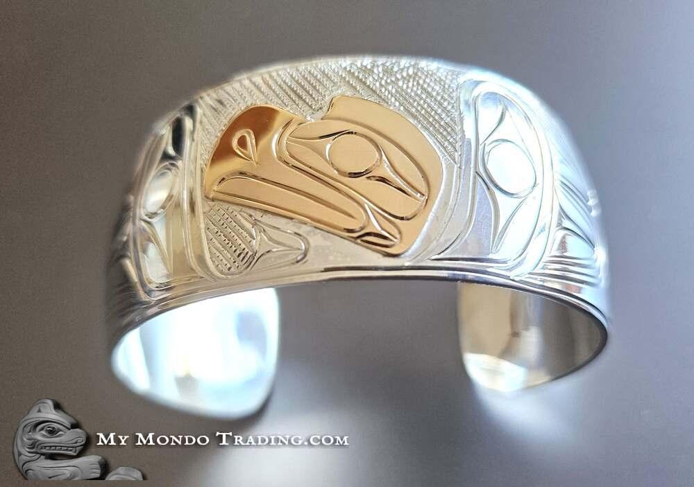 Gold on Silver Bracelet, Eagle design, by Paddy Seaweed - sold 