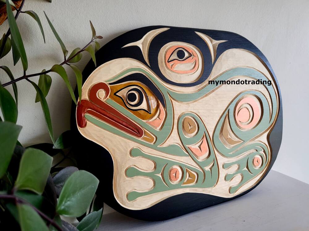 Frog with Frog egg, beautiful carving by Shane Flood Baker - SOLD