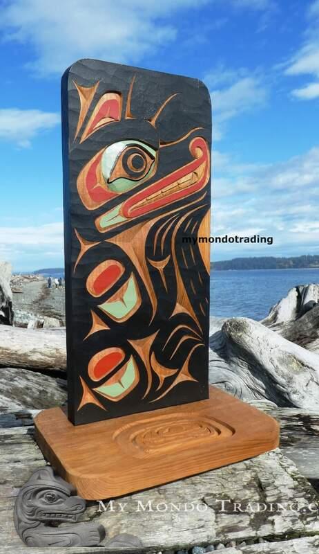 Wolf, red cedar, in Base by Shane Flood Baker - SOLD