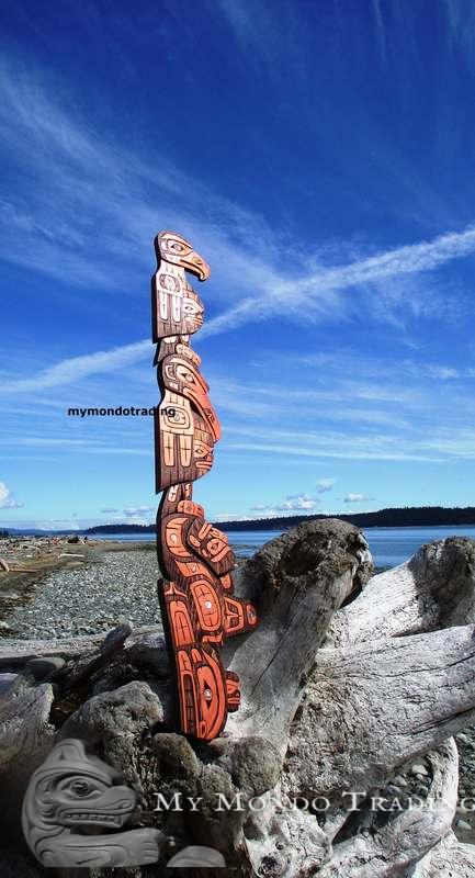 Spirit Totem, Eagle, Raven and Killer Whale by Silas Coon