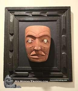 Fabulous Cedar Portrait Mask, inlaid, hand carved by Howard LaFortune Sr.