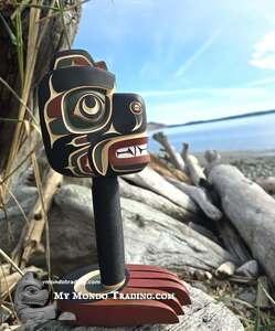 Bear Yadan (Dance Rattle) with wooden Paw base by Kevin Cranmer