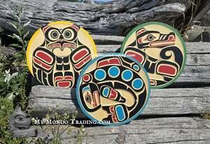 Lot of 3 (!!!) 15 1/2" wall art carvings by Hereditary Chief Peter W. Smith 
