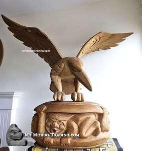 4 ft. cedar Sculpture, Raven and First Men by Doug LaFortune Sr. - SOLD