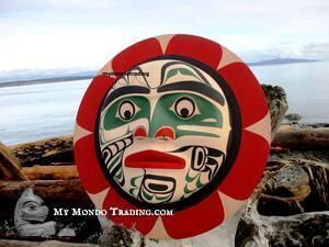 Master artist Chief Calvin Hunt: 25" Moon and Sun Mask
