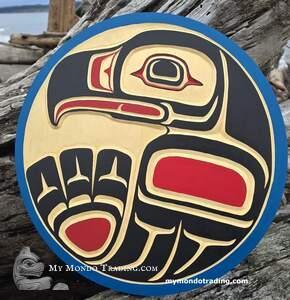 Eagle, authentic, yellow cedar, hand carved by Hereditary Chief Peter Smith