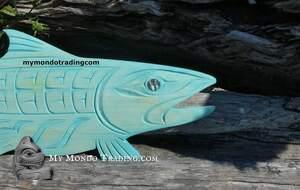 Beautiful 19" Salmon, very vibrant, Nootka artist Brian Bob