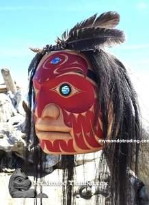Large Eagle Portrait Mask, powerful cedar mask, by Gerry Sheena