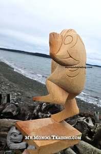 Big, chubby, happy, dancing Frog by Bear (Doug) Horne, Tsawout Nation 