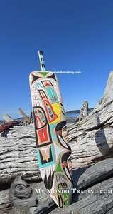 28" Chief and Wife on Spirit Eagle Feather, red cedar by Brad Joseph Jr. 