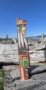 28" Bear Chief on cedar, authentic native art by Bradley Joseph Jr.