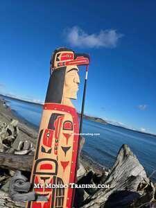 Chief Raven on base, red cedar, Squamish artist Brad Joseph Jr. 