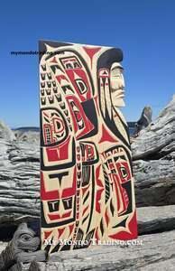 Black and red Eagle and Chief, intricate, by Bradley Joseph Jr. - SOLD 
