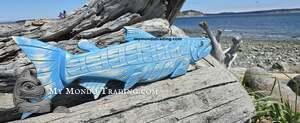 Very vibrant Spring Salmon by Nootka Indigenous artist Brian Bob