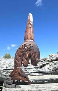 30" large wooden Orca Killer Whale by Nootka artist Brian Bob