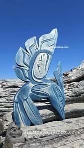 Vibrant blue Kingfisher, hand carved, inlaid, direct from artist Brian Bob  