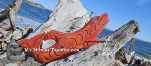Orca, Killer Whale, 24" vibrant, inlaid, authentic Nootka art, Brian Bob - SOLD