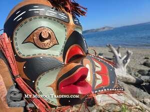 Large, 31" cedar Killer Whale Man Mask by Hereditary Chief David Mungo Knox