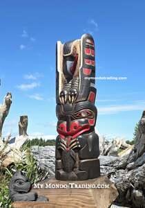 Haida Totem Pole, Eagle and Bear, art direct from the artist Donavon Gates (see video)