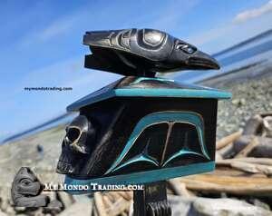 Ceremonial Bentwood Box Dance Rattle with Raven, masterpiece by Dr. Francis Horne Sr.