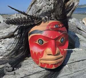 Large Eagle Portrait Mask, powerful cedar mask, by Gerry Sheena