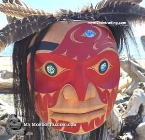 Large Eagle Portrait Mask, powerful cedar mask, by Gerry Sheena
