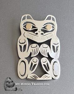 Silver & 14k Gold pendant, Bear by Grant Pauls, Tahltan/Tlingit - SOLD