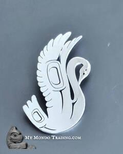 Swan pendant, Sterling Silver and 14k Gold, by Grant Pauls - SOLD