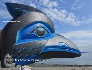 Blue Jay (Steller Jay) Mask, beautiful piece, direct from Kwakiutl artist Greg Henderson