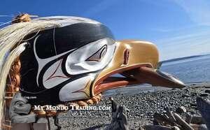 Eagle with Salmon, hand carved mask by Randy Stiglitz / Janice Morin (Coast Salish/Cree)