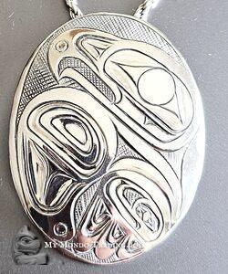 Sterling silver Eagle pendant by Joe Jack, Coast Salish/Cowichan Nation - on HOLD
