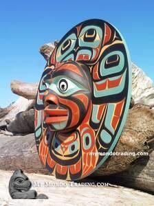 36" Eagle Moon Mask by late artist John Livingston (1951-2019)