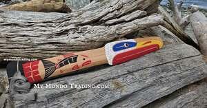 Red cedar, Salmon and Eagle paddle, hand carved by Neil Baker