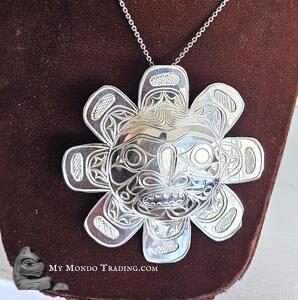 3" Silver Sun pendant by jewelry artist Paddy Seaweed