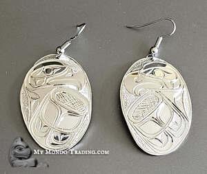 Sterling silver drop earrings, Eagle, by Paddy Seaweed - SOLD