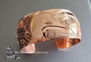 Eagle Copper Cuff Bracelet, 1", hand made jewelry art by Paddy Seaweed