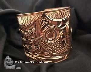 Copper Owl cuff bracelet, 2 1/2" direct from artist Paddy Seaweed - SOLD
