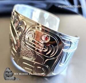 Sterling 1 1/2" tapered cuff Bracelet, beautiful Jewelry art, Paddy Seaweed