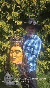 18" Raven and the Light Mask, authentic and hand carved by Randy Stiglitz