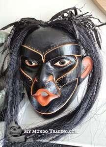 Intense Dzunukwa Mask, Wild Woman, authentic, hand carved by artist Randy Stiglitz