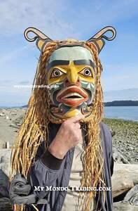 17" Sisiutl Komokwa Mask by Randy Stiglitz and Janice Morin